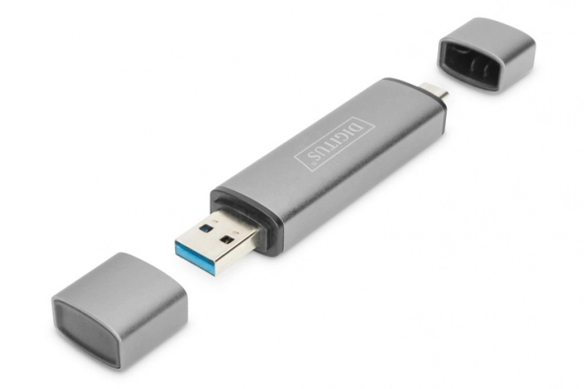 Digitus 3-portos USB kártyaolvasó szürke