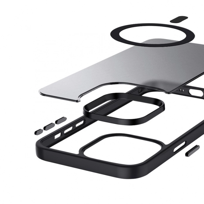 Hibrid fólia MagSafe tok iPhone 15 feketében