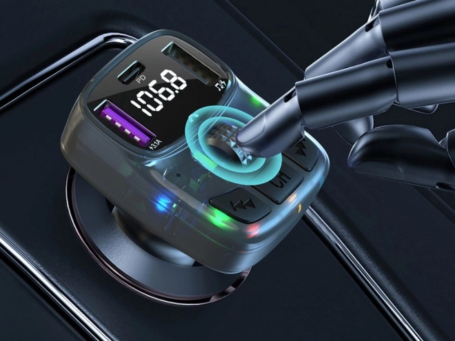 FM adó Bluetooth 5.3, 2xUSB + USB C, MP3 lejátszó, LCD kijelző 12V