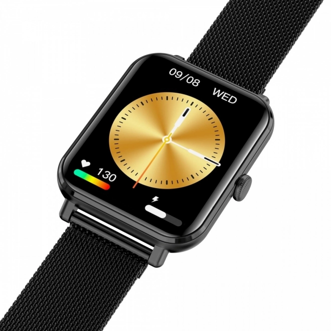 Smartwatch klasszikus fekete acél