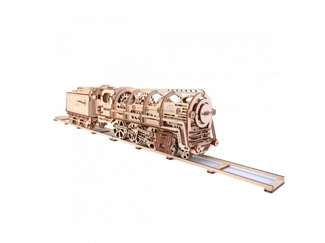 Mechanikus fa puzzle UGEARS - Gőzmozdony tendervel