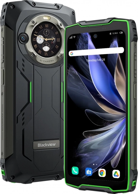 strapabíró Blackview okostelefon kettős kijelzővel és mesterséges intelligenciás kamerával