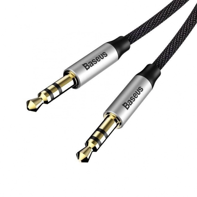 Baseus Yiven audio kábel mini jack 3,5 mm AUX, 1 m, fekete-ezüst