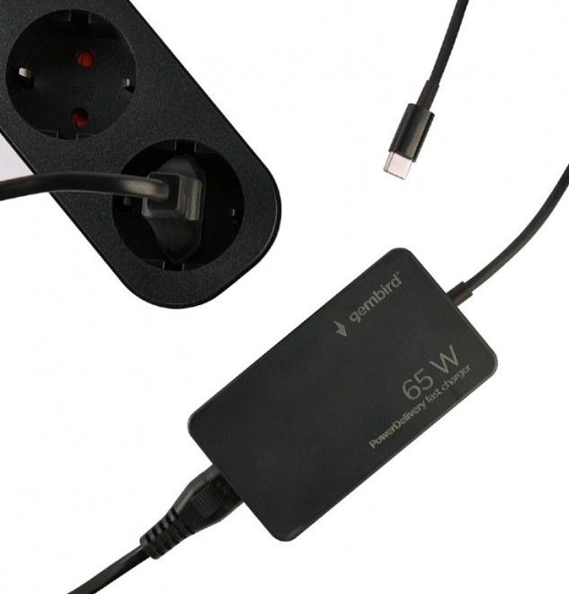Univerzális 65W USB-C gyorstöltő fekete