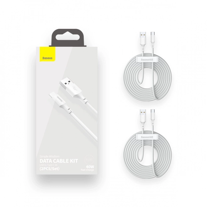 Baseus white usb-c adatkábel készlet