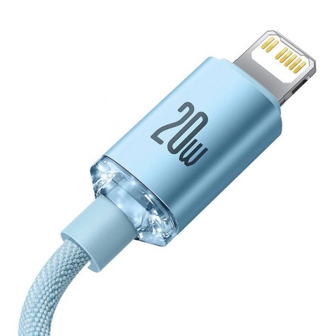 Baseus kristályfény USB-C kábel Apple készülékekhez 20W 2m kék