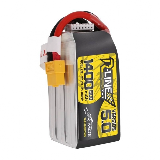 Tattu r-line lítium-polimer akkumulátor 1400mAh 22,2V 150C 6S1P XT60 csatlakozóval