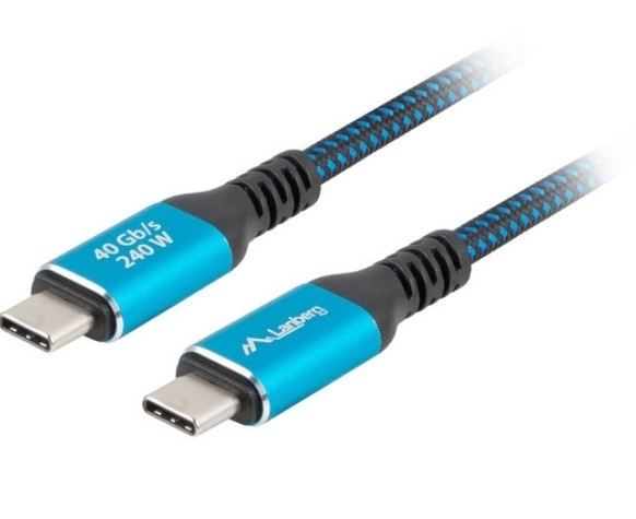 Usb-c kábel m/m USB4 1,5m 240W 60Hz fekete-kék