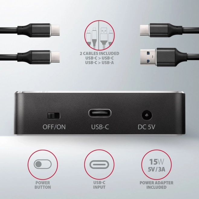 Kettős NVMe klónozó dokkoló állomás USB-C csatlakozással