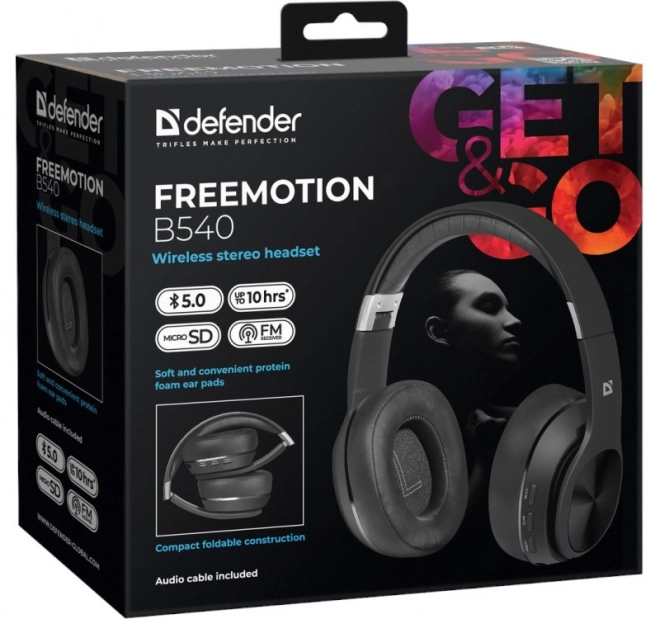 Fekete Freemotion B540 vezeték nélküli fejhallgató