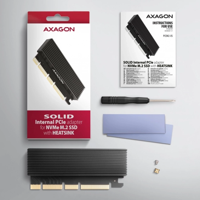 PCIE M.2 NVMe adapter hűtőbordával