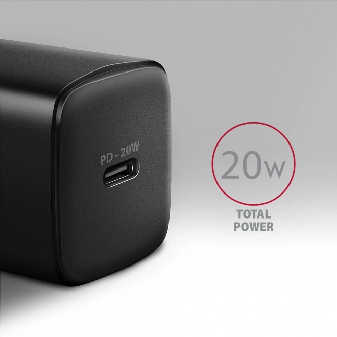 Kompakt gyors töltő AXAGON 20W USB-C csatlakozóval