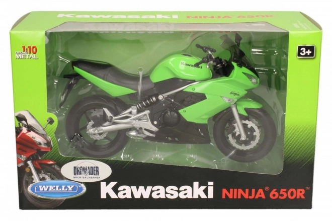 Kawasaki Ninja 650R motorkamodell 1:10 zöld