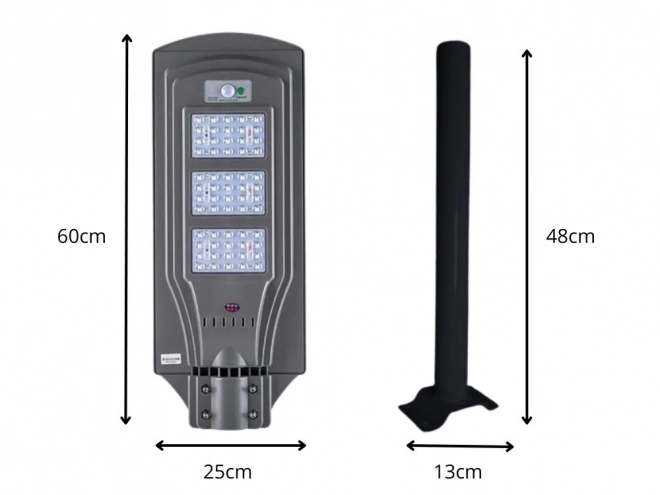 Napelemes utcai LED lámpa távirányítóval és mozgásérzékelővel, IP65