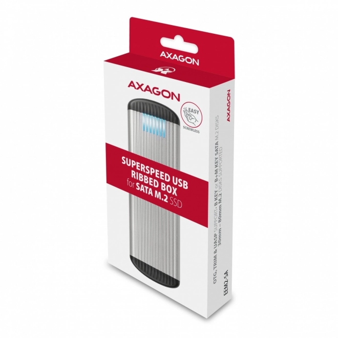 Axagon hűtött USB 3.2 Gen 1 aluminium külső M.2 SATA SSD ház