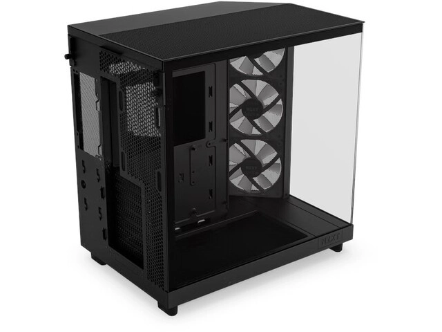 Fekete NZXT H6 Flow RGB számítógépház ablakkal