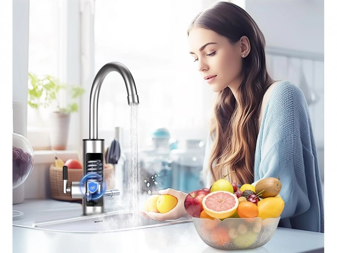 Áramlásos elektromos vízmelegítő konyhai csaptelep LCD kijelzővel 3000W