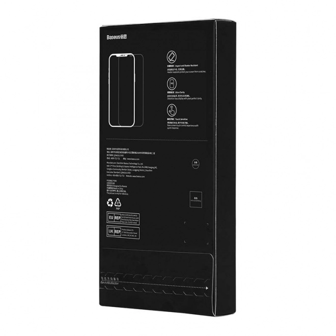 Baseus 0,4 mm edzett üveg iPhone 12 Pro Max-hoz tisztítókészlettel