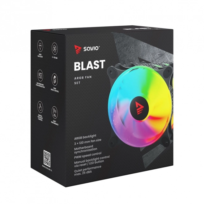 Savio BLAST ARGB hűtő ventilátor készlet 3 x 120 mm