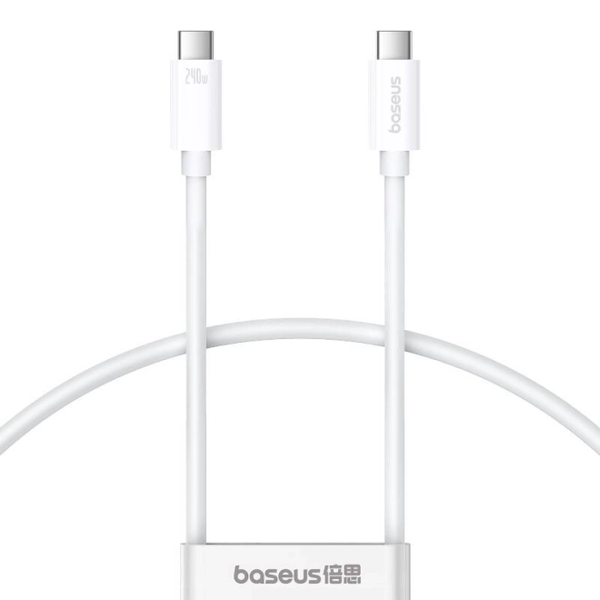 Hálózati töltő Baseus Superior 2 240W USB-C kábel fehér