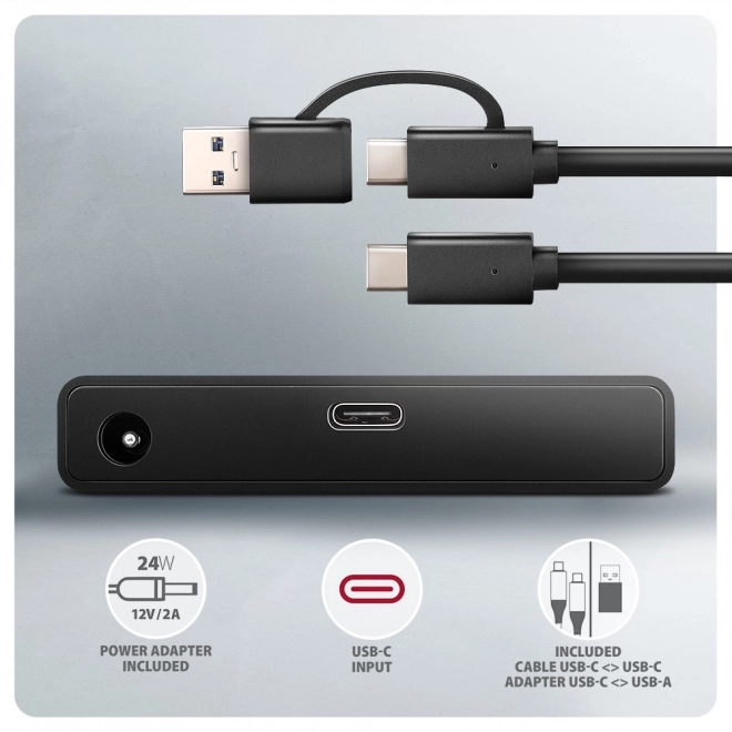 Gyorsport USB-C-SATA Adapter 10Gb/s, 2.5/3.5 HDD/SSD, AXAGON
