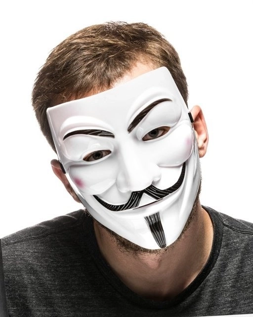 Anonymous maszk, Guy Fawkes maszk, V mint Vérbosszú maszk - fehér