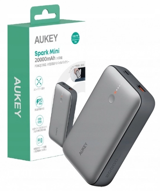 Mini powerbank Aukey 20000mAh kapacitással és gyors töltéssel QC 3.0