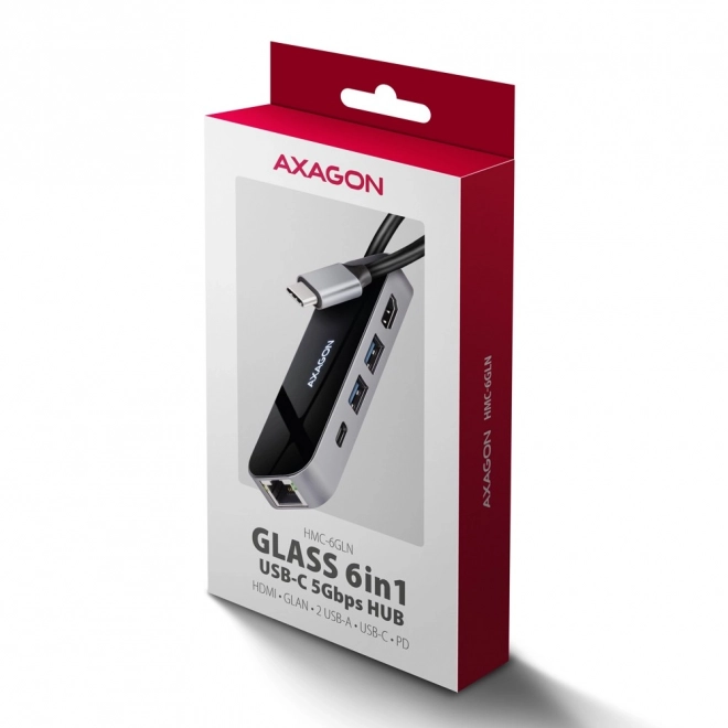 Axagon HMC-6GLN USB hub 6 az 1-ben