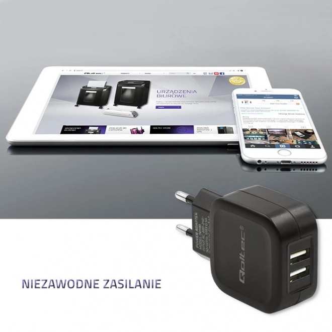 Hálózati töltő 17W 2xUSB csatlakozóval + USB-C kábel