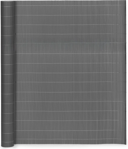 Kétoldalas bambusz szőnyeg 150x300 cm erkélyre, teraszra és kerítésre, antracit MultiGarden