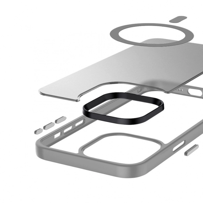 Szürke Hybrid Frost MAG tartó iPhone 15 Pro Max MagSafe-hez