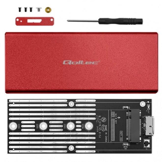 Vörös M.2 SSD tok USB 3.0 csatlakozóval