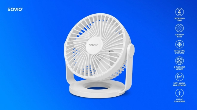 Fehér USB asztali ventilátor