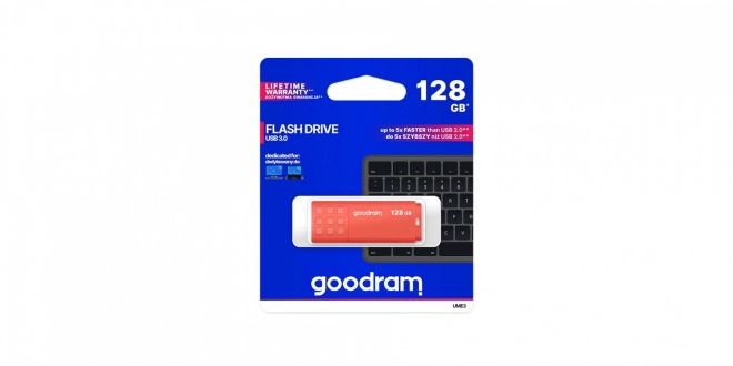 Pendrive 128GB USB 3.0 Narancssárga
