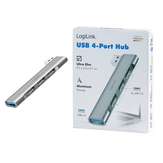 LogiLink USB hub 4-portos USB 3.0-val és USB 2.0-val