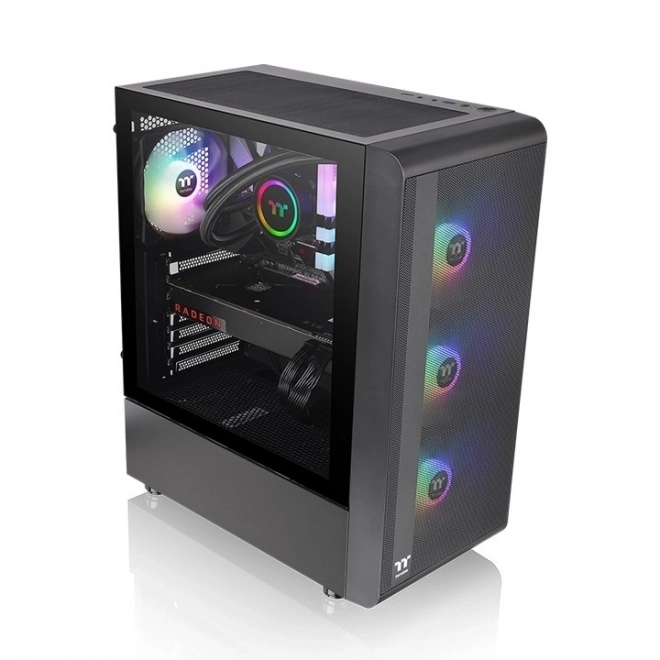 Számítógép ház S200 edzett üveggel és RGB világítással