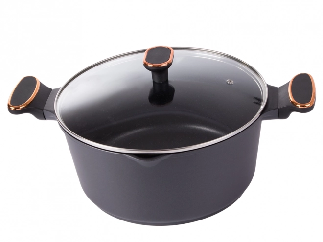 mély serpenyő fedéllel indukciós és gázfőzőlaphoz, non-stick bevonat, 7l