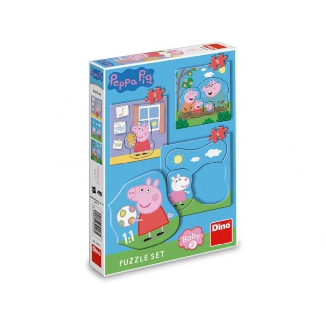 Dino bébi puzzle peppa malac és családja 3 az 1-ben