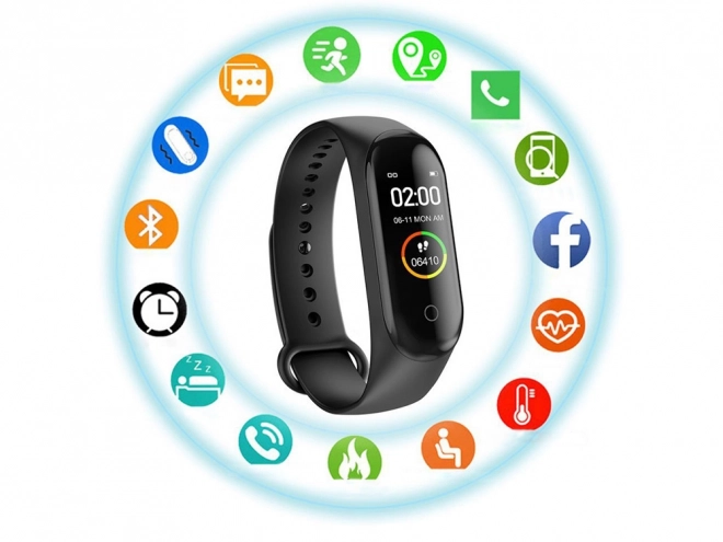 Sportos karkötő Smartwatch pulzusmérővel és lépésszámlálóval