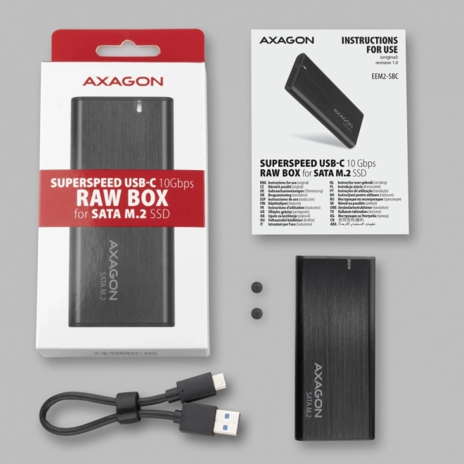 Axagon alumínium külső SSD ház USB-C csatlakozással