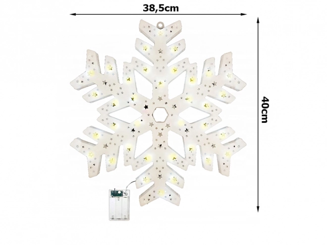 Karácsonyi ablakdekoráció hópehely LED világítással 40 cm