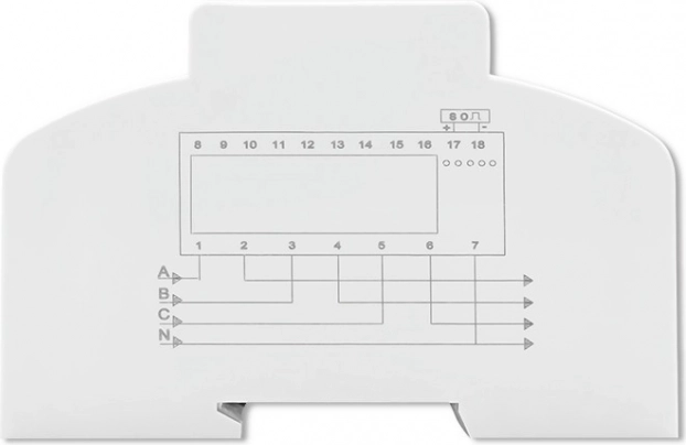 Háromfázisú kétirányú elektronikus villanyóra DIN-sínre szerelve