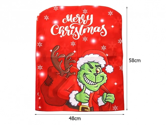 Karácsonyi dekoratív szék huzat GRINCH háttámlára