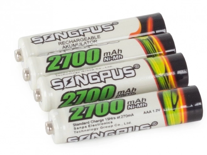 Nagy teljesítményű Ni-MH AAA akkumulátorok (2700mAh, 4 db)