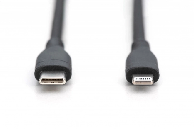 Silikon USB-C - Lightning töltőkábel 60W, MFI tanúsítvány, 2m fekete