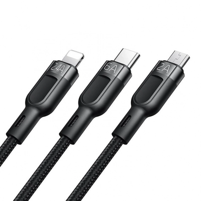 Többcélú töltőkábel USB-C / Lightning / microUSB csatlakozókkal