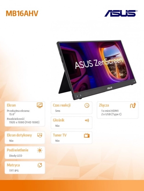 16 hüvelykes IPS USB-C monitor