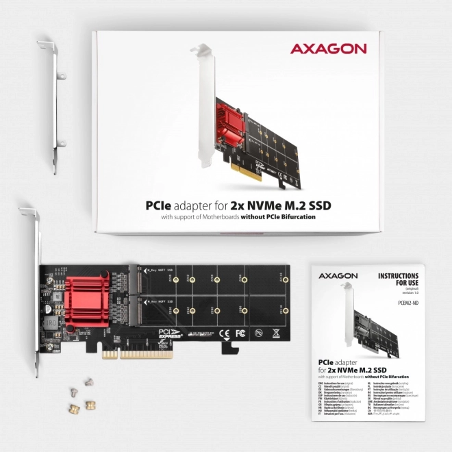 PCIE AXAGON 2x M.2 Nvme Raid Kontroller