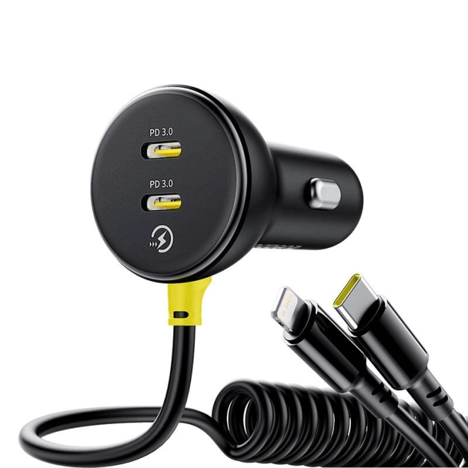 Baseus autós töltő 60W USB-C és Lightning kábellel