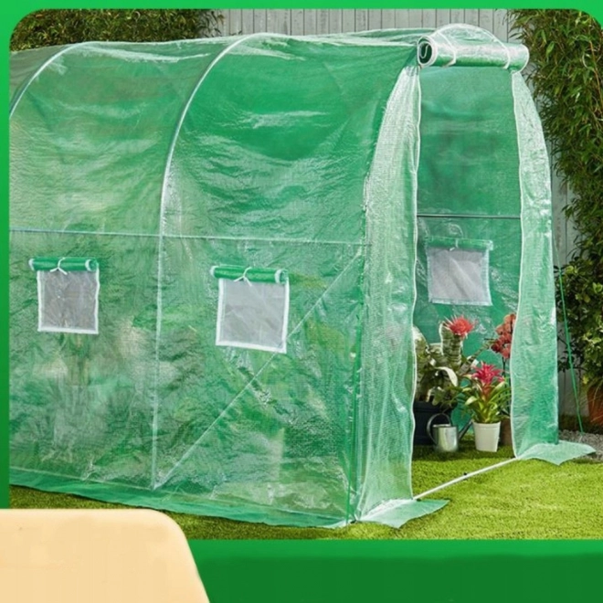 Kerti fóliasátor üvegház 4x2,5x2m 10m² zöld